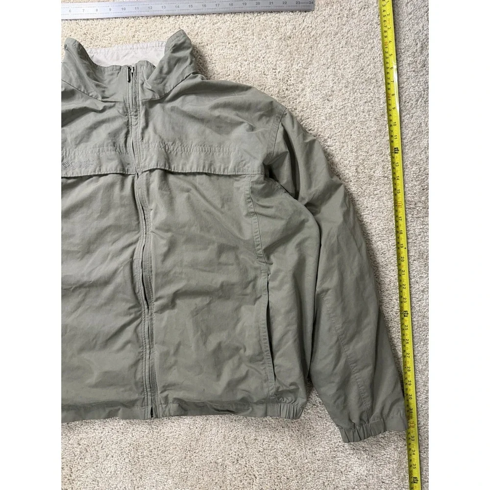 Columbia Sportswear Windbreaker Jacket Y2K XL Olive Green‎ Lightweight Full Zip